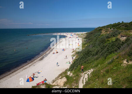 Strand und Steilküste, Ostsee Resort Stadt von Ahrenshoop, Fischland, Mecklenburg-Vorpommern Stockfoto