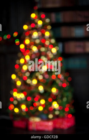 Defokussierten Neujahr Baum Hintergrund Stockfoto