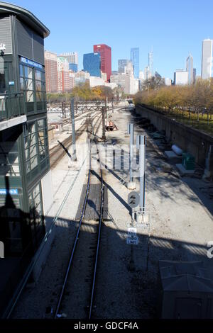 Gleise in Chicagos Loop Stockfoto