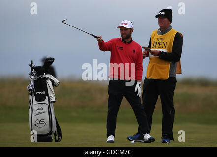 Englands Andy Sullivan tagsüber zwei von The Open Championship 2016 im Royal Troon Golf Club, South Ayrshire. Stockfoto