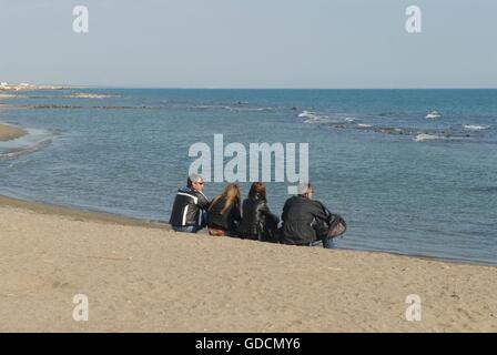 Uferpromenade von Ostia Lido, der Strand von Rom Stadt (Italien) Stockfoto