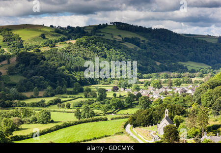 Newcastle auf Clun im Clun Tal nahe der Grenze zu Wales, Shropshire, England Stockfoto