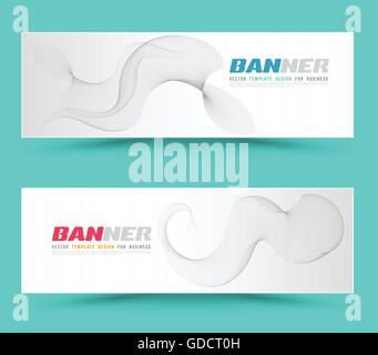 Satz von Banner-Vorlagen. Helle moderne abstrakte Linien-Design auf blauem Hintergrund. Vektor-Illustration. Für Werbe-website Stock Vektor