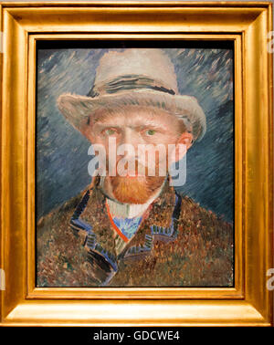 Van Gogh Self Portrait Rijksmuseum Amsterdam Holland Stockfoto