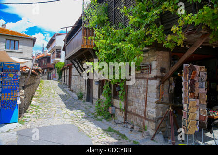 Straße der Altstadt. Nesrbar. Bulgarien. Stockfoto