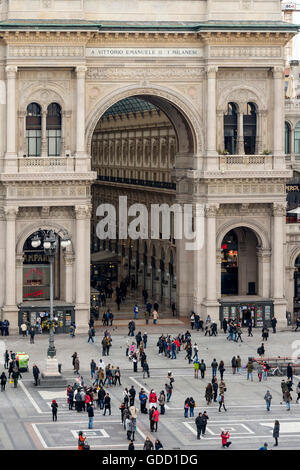 Italien, Lombardei, Mailand, Vittorio Emanuele Galerie und Domplatz Stockfoto