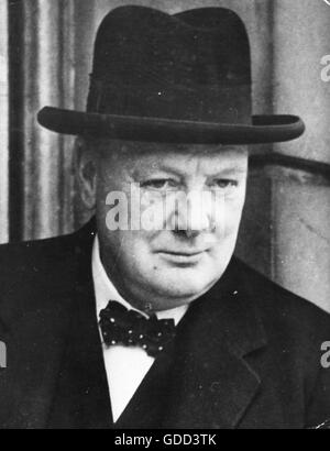 Churchill, Winston, 30.11.1874 - 24.1.1965, britischer Politiker (Cons.), Premierminister 10.5.1940 - 26.7.1945, Porträt, 1940, Stockfoto