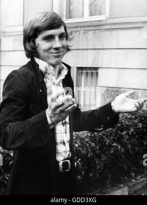 Fischer, Klaus, * 27.12.1949, deutscher Fußballspieler, Stürmer für den FC Schalke 04 1970 - 1981, halbe Länge, nach Verurteilung im Berufungsverfahren vor dem Sportgericht des Deutschen Fußball-Bundes (DFB), Frankfurt am Main, 4.11.1972, Stockfoto