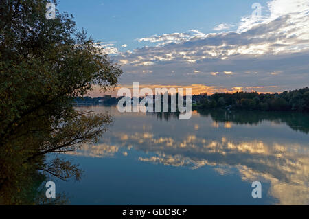 Inn, Abend, Stimmung, Schloss, Neuhaus Stockfoto