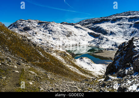 An den Seen Lais da Rims im Bereich Lischana im Unterengadin, Schweiz. Stockfoto