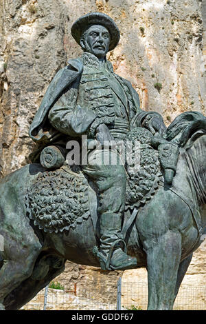 Don Ramon Cabrera y Grino, 1806-1877 Reiterstatue Stockfoto