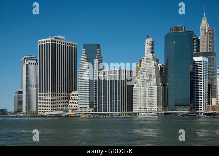 USA, New York, Brooklyn, DUMBO, Lower Manhattan aus Brooklyn Stockfoto