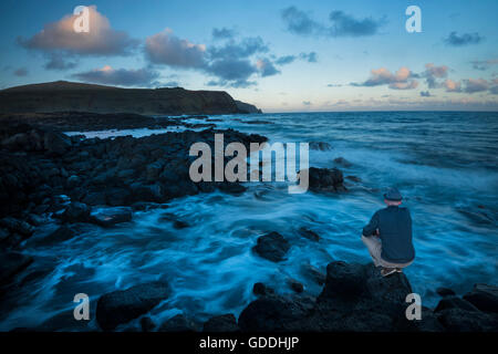 Südamerika, Chile, Osterinsel, Isla de Pasqua, Südpazifik, UNESCO-Welt-Heritage,(m) Stockfoto