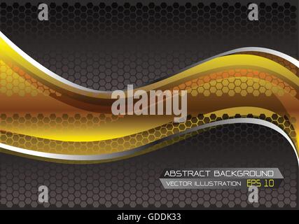 Abstrakte gelben Hintergrund Technologie design Vector Illustration. Stock Vektor