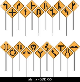 Traffic sign Set isoliert Vector Illustration. Stock Vektor