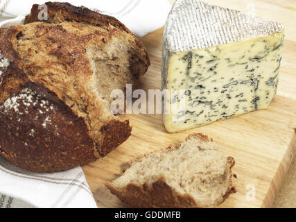 Bleu des Causses, französischen Käse in Aveyron, gemacht mit Kuhmilch Stockfoto