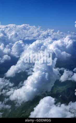 Himmel mit Wolken, Blick aus dem Flugzeug, Quebec Stockfoto