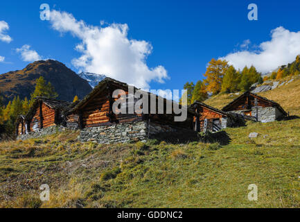 Arolla, Alptraum Hütten, Wallis, Schweiz Stockfoto