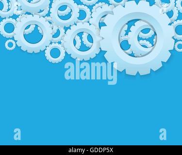 Zahnräder auf blauem Hintergrund industrial design Vektor-Illustration. Stock Vektor