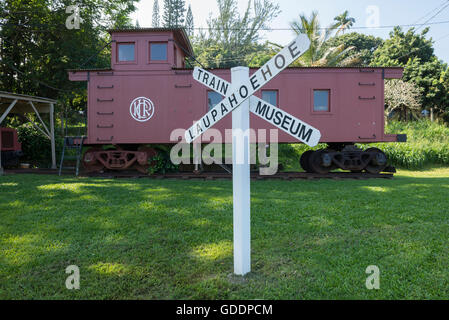 USA, Vereinigte Staaten, Amerika, Hawaii, Big Island, Laupahoehoe Zug museum Stockfoto