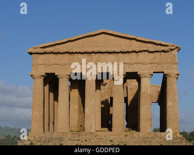 Tempel von Concord, Valle dei Templi Agrigento, Sizilien, Italien Stockfoto