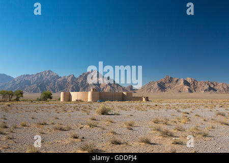 Iran, in der Nähe von Yazd Stadt Zayn al Din Karawanserei. (Runde Karawanserei) Stockfoto