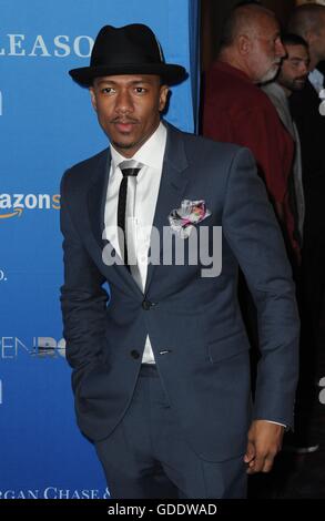 Los Angeles, CA, USA. 14. Juli 2016. Nick Cannon im Ankunftsbereich für GLEASON-Premiere, Regal LA LIVE Stadion 14, Los Angeles, CA 14. Juli 2016. Bildnachweis: Dee Cercone/Everett Collection/Alamy Live-Nachrichten Stockfoto