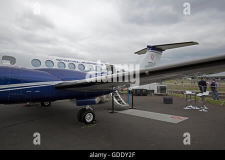 Farnborough, Großbritannien. 15. Juli 2016. Beech King Air 350 Show Futures Tag & FAB Friday am Farnborough International Airshow 2016 Credit: Keith Larby/Alamy Live News Stockfoto