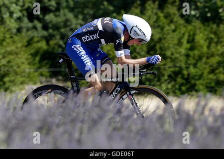 Frankreich. 15. Juli 2016.  MARTIN Daniel (IRL) des ETIXX - QUICK-STEP in Phase 13 (Zeitfahren) der Tour de France 2016 eine 37,5 km Einzelzeitfahren zwischen Bourg-Saint-Andeol und La Caverne du Pont-d ' Arc, am 15. Juli 2016 in La Caverne du Pont-d ' Arc Credit: Action Plus Sport Bilder/Alamy Live News Stockfoto