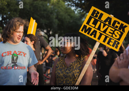 Texas, USA. 15. Juli 2016. Black lebt Angelegenheit Protest vor Texas Capitol Building Credit: Corey Mendez/Alamy Live News Stockfoto