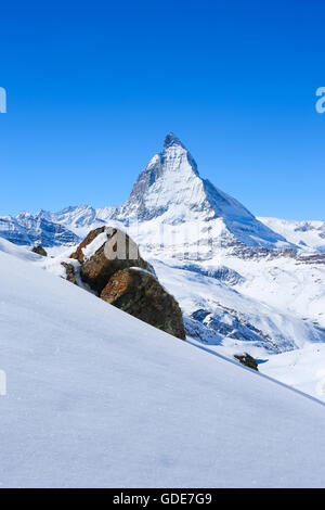 Matterhorn - 4478 ms, Zermatt, Wallis, Schweiz Stockfoto