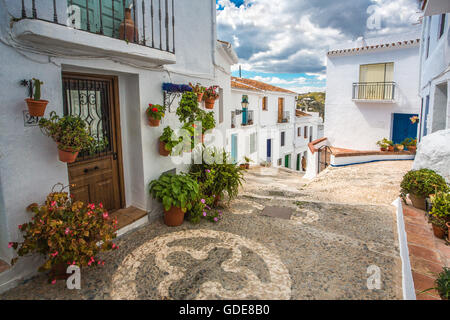 Spanien, Provinz Malaga, Frigliana, Stadt, Stockfoto