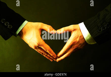Hände, Hand, Zusammenschluss, union, vereinen, Passform, Herz, Wirtschaft, Business, Männer Stockfoto