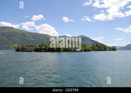 Schweiz, Europa, Ticino; Lago Maggiore, Brissago Inseln, Isola Brissago, See, Stockfoto