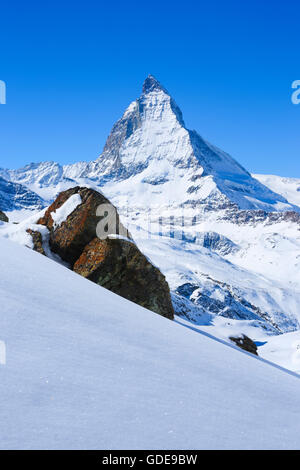 Matterhorn - 4478 ms, Zermatt, Wallis, Schweiz Stockfoto