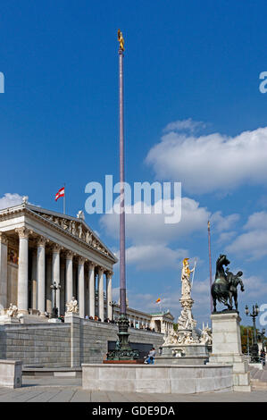 Parlamentsgebäude, Pallas Athene gut, Stockfoto