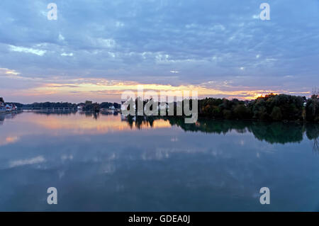Inn, Abend, Stimmung, Schloss, Neuhaus Stockfoto