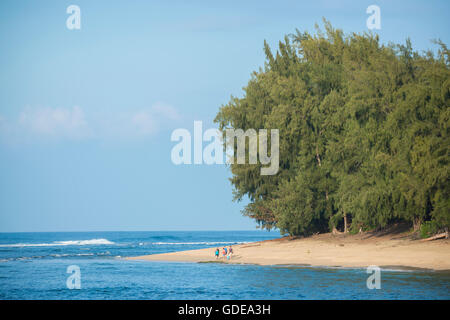 USA, Vereinigte Staaten, Amerika, Hawaii, Kauai, Hanalei, Haena, Staatspark, herumgewandert Strand Stockfoto