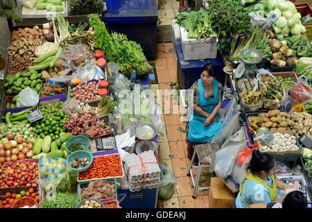 Fegetable am Tag Markt in der Stadt Phuket auf der Insel Phuket im Süden von Thailand in Südostasien. Stockfoto