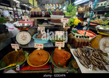 Fegetable am Tag Markt in der Stadt Phuket auf der Insel Phuket im Süden von Thailand in Südostasien. Stockfoto