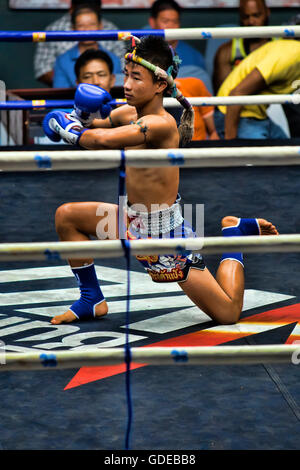 Thai-Boxen, Bangkok, Thailand. Stockfoto