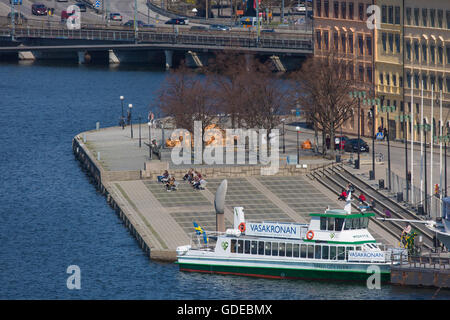 STOCKHOLM, Schweden, 4. Mai 2016. Evert Taubes Terrasse ist ein Ort im Westen Riddarholmen in Stockholm. Stockfoto