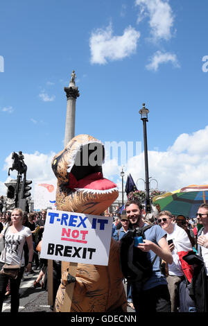 "Marsch für Europa" demo bleiben Wähler in EU-Referendum Protest zum Parlament Square In London UK 2. Juli 2016 KATHY DEWITT Stockfoto