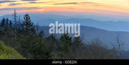 Great Smoky Mountain bei Sonnenuntergang, Bryson City, North Carolina, USA Stockfoto