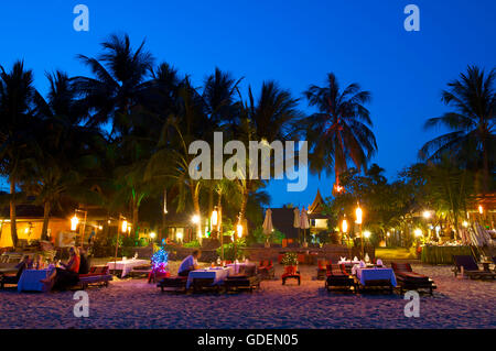 Restaurant am Lamai Beach, Ko Samui Island, Thailand Stockfoto