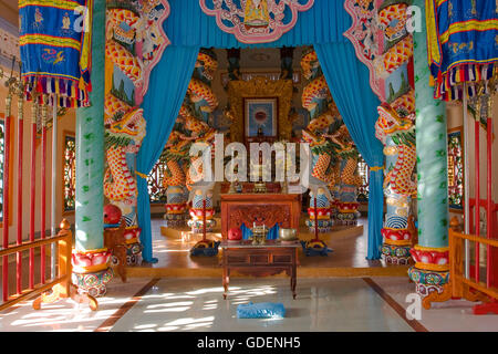 Pagode, Cao Dai Tempel in Tay Ninh, Vietnam Stockfoto