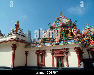 Sri Mariamman Temple, Chinatown, Singapur / ältesten Tempel von Singapur Stockfoto