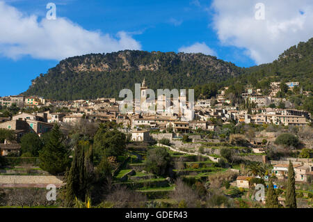 Valldemossa, Serra de Tramuntana, Mallorca, Balearen, Spanien Stockfoto