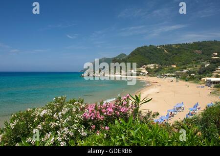 Kontogialos Beach in der Nähe von Pelekas, Korfu, Ionische Inseln, Griechenland Stockfoto