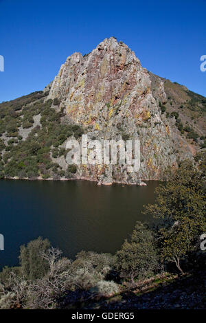 Penafalcon Rock, Monfrague Nationalpark, Extremadura, Spanien Stockfoto